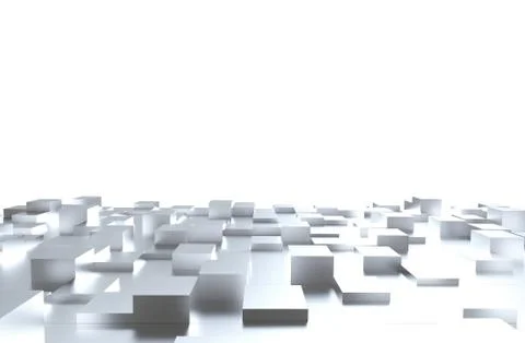 Gray cubes abstract background pattern. 3d illustration. Stock Photos