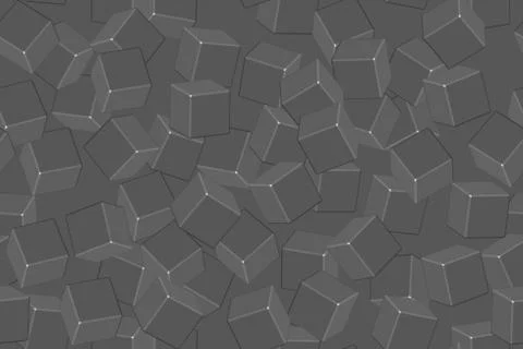 Gray Cubes Seamless Pattern on Gray Background Illustrazione stock