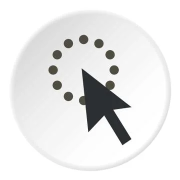 Gray cursor waiting icon, flat style 스톡 일러스트