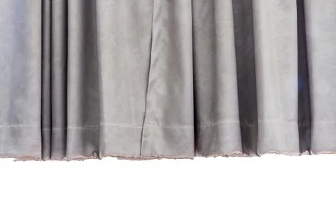Gray curtain on white background Stock Photos