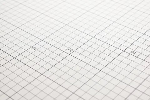 Gray cutting mat board background with line and scale measure guide pattern f Stock Photos