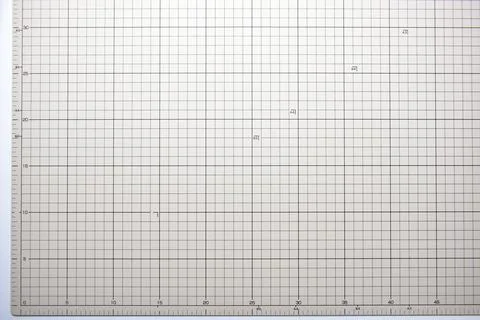 Gray cutting mat board background with line and scale measure guide pattern.. Stock Photos