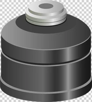 Gray cylinder object with silver top, possibly part of a machine or industr.. イラスト素材