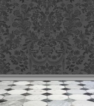 Gray  damask wall and marble floor Stock Illustration