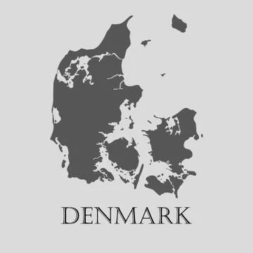 Gray Denmark map - vector illustration Stock Illustration