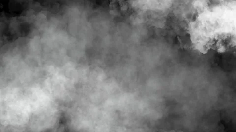 Gray depressive stormy sky with clouds or smoke on black background animation Stock Footage 270418460