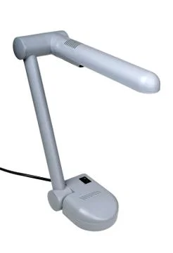 Gray desk lamp Stock Photos