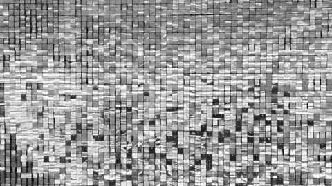 Gray disco party pattern. Yellow square sequin mosaic texture background. Video stock 329391958