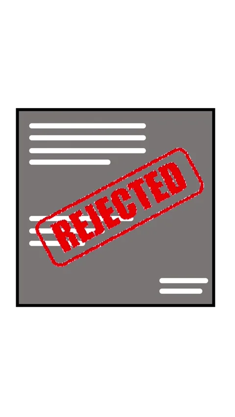 Gray document with horizontal lines and a red REJECTED stamp overlay reject.. Stock Footage 337463443