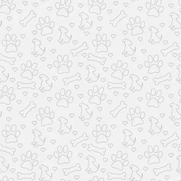 Gray Doggy Tile Pattern Repeat Background Stock Illustration