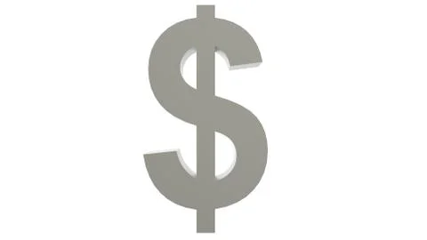 Gray dollar silver sign icon Isolated with white background. 3d render isolat Stock Illustration