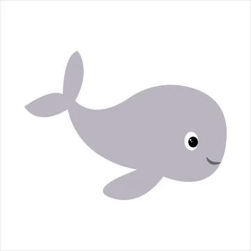 A gray dolphin or whale vector illustration Illustrazione stock
