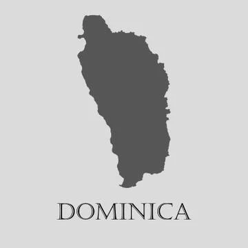 Gray Dominica map - vector illustration Stock Illustration