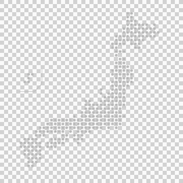 Gray dotted pattern Japan map Stock Illustration