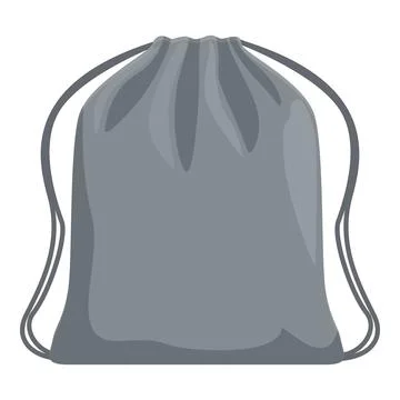 Gray drawstring backpack isolated on white background Stock Illustration