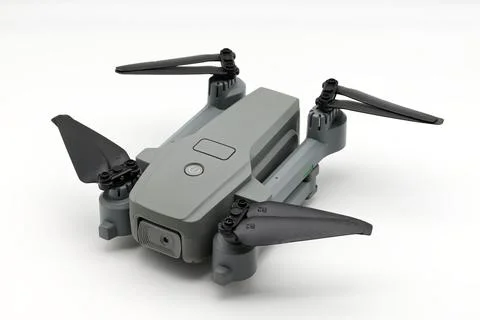 Gray drone closed design isolated on white background. 스톡 사진