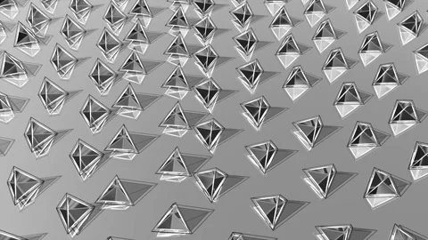 Gray Dynamic Pyramids Loop Background Stock Footage 138406585