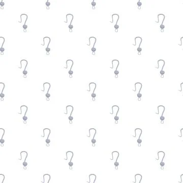 Gray earring hooks seamless pattern white background Stock Illustration
