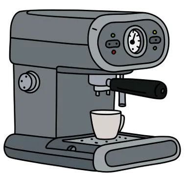 The gray electric espresso maker Stock Illustration