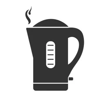 The gray electric kettle icon Stock Illustration