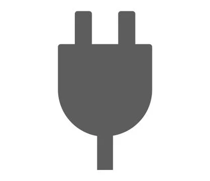Gray electric plug on white Stock Illustration