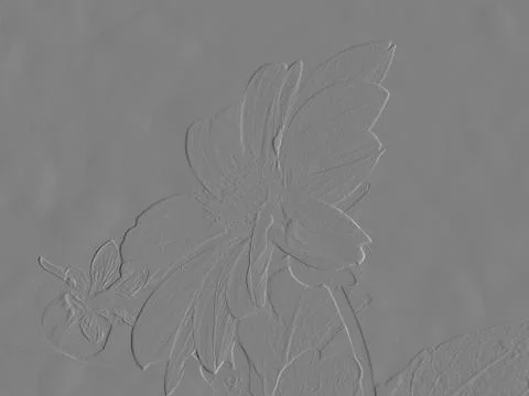 Gray embossed cosmos flower background Stock Illustration