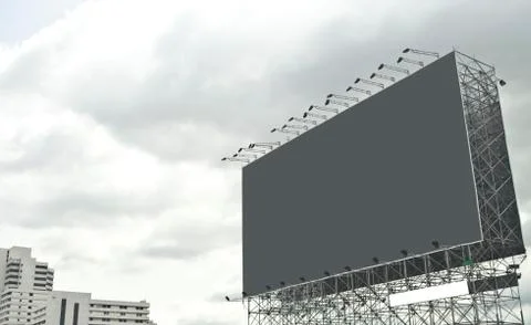 Gray empty billboard Stock Photos
