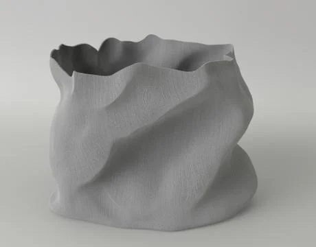 Gray empty raw fabric bag 3d illustration Stock Illustration