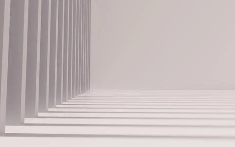 Gray empty room, 3d rendering. Stock Illustration