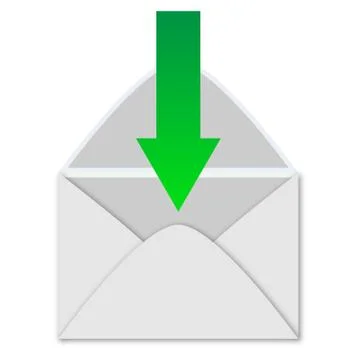 Gray envelope and the green arrow Stock Illustration
