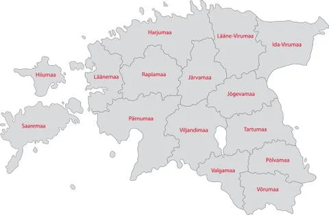 Gray Estonia map Stock Illustration