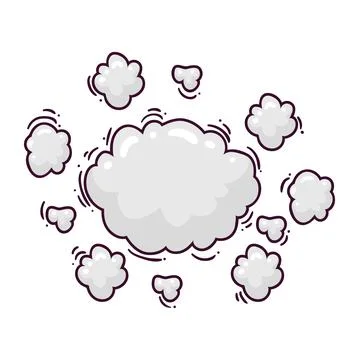Gray expression cloud comic Stock Illustration