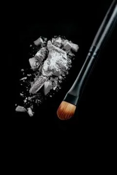 Gray eye shadow on black background Foto stock