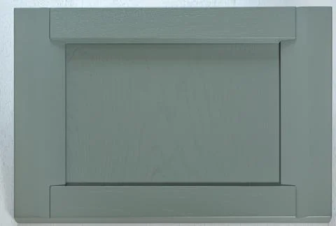 Gray facade of a scandinavian style kitchen close up. background of wooden de Stock Photos