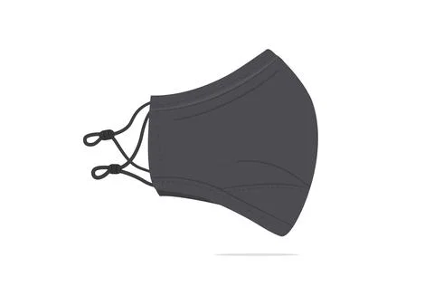 Gray face mask vector isolated on white background ep62 Stock Illustration