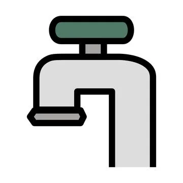 Gray faucet flat Stock Illustration