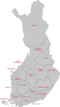 Gray Finland map Stock Illustration