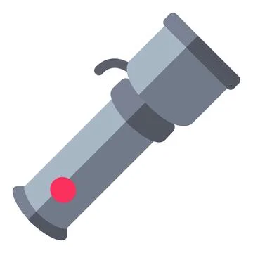 Gray flashlight icon illustrating emergency illumination, searching, camping Stock Illustration