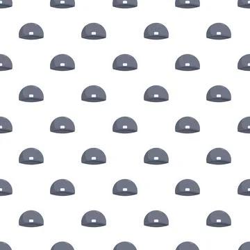 Gray flat caps repeating seamless pattern イラスト素材