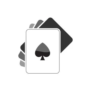 Gray flat poker cards with spade sign vector illustration isolated on white b Stock Illustration