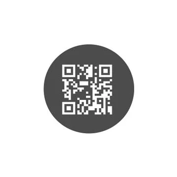 Gray flat vector icon - QR code Stock Illustration