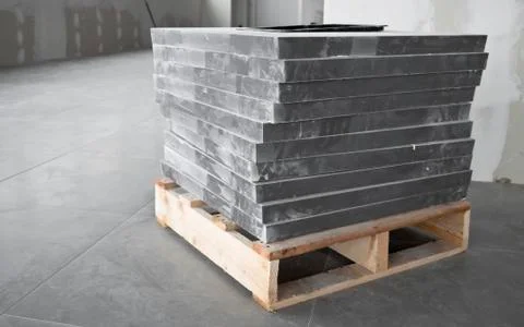Gray floor tiles Stock Photos