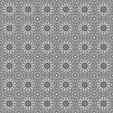 Gray floral seamless pattern textile background Stock Illustration