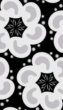 Gray Floral Shapes Pattern Stock Illustration