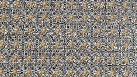 Gray Floral Tile with Subtle Yellow Accents Stock Footage 320828658