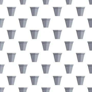 Gray flower pots creating a seamless pattern background Illustrazione stock