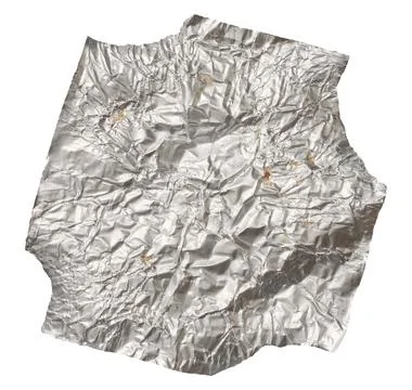 Gray foil candy wrapper on isolated background Stock Photos