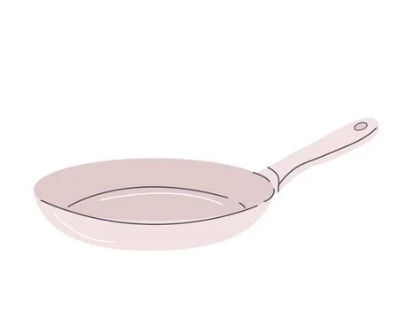 Gray frying pan in flat minimalist style illustration Illustration