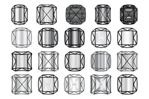 Gray Gemstone Diamond Collection Stock Illustration