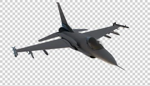 Gray general dynamics f16 fighting falcon jet fighter, Stock Illustration